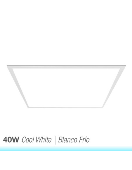 Panel LED Cuadrado, 40W 3800lm, 59.5x59.5cm de empotrar