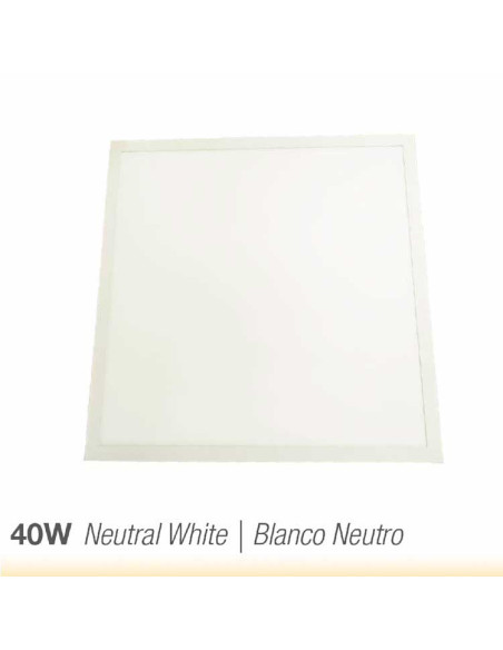 Panel LED Cuadrado, 40W 3800lm, 59.5x59.5cm de empotrar