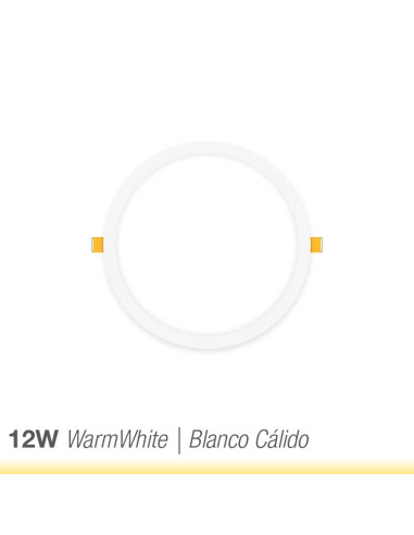 Panel LED redondo blanco de 17cm, 12W 900lm Frío, de empotrar