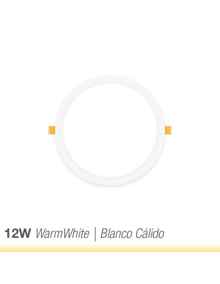 Panel LED redondo blanco de 17cm, 12W 900lm Frío, de empotrar