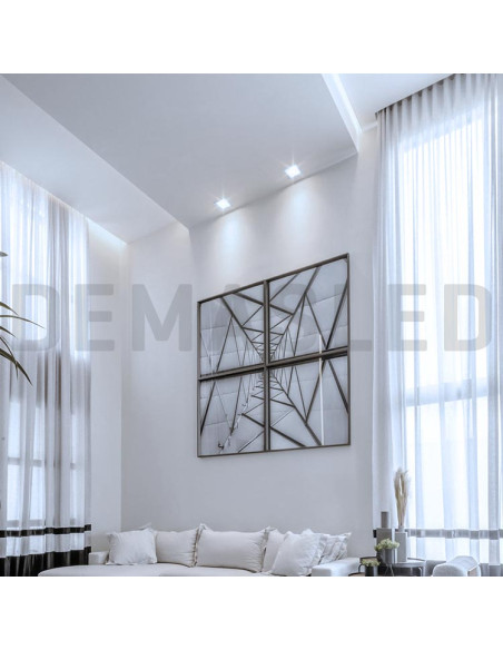 Panel LED cuadrado blanco, 22.3x22.3cm 18W 1440lm, empotrar