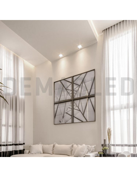 Panel LED cuadrado blanco, 22.3x22.3cm 18W 1440lm, empotrar
