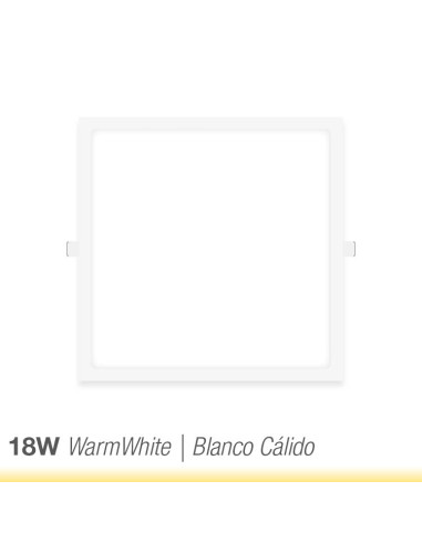 Panel LED cuadrado blanco, 22.3x22.3cm 18W 1440lm, empotrar