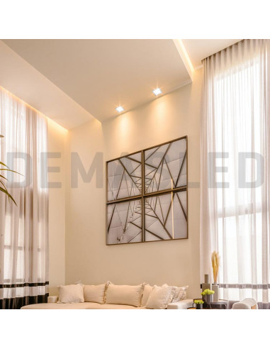Panel LED cuadrado blanco, 22.3x22.3cm 18W 1440lm, empotrar