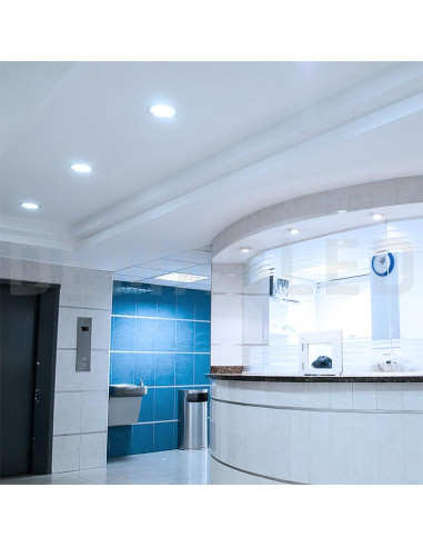 Panel LED redondo blanco de 30cm, 24W 1920lm, de empotrar
