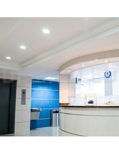 Panel LED redondo blanco de 30cm, 24W 1920lm, de empotrar