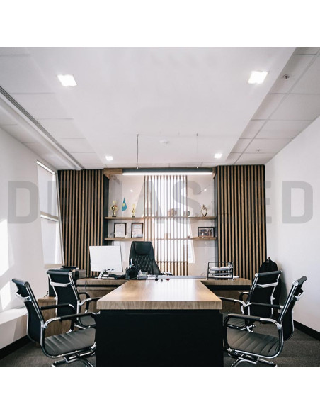 Panel LED cuadrado blanco de 30x30cm, 24W 1920lm, empotrar