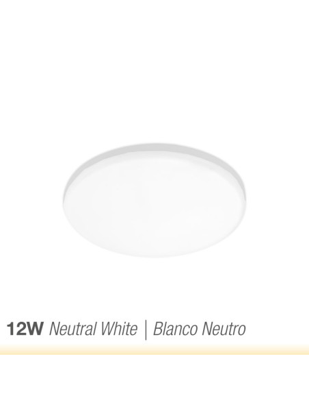 Panel LED redondo AJUSTABLE de 12cm, 12W 1020lm, Empotrar