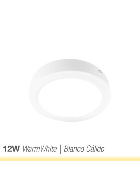Plafón LED redondo blanco de 17cm 12W 900lm de aplicar