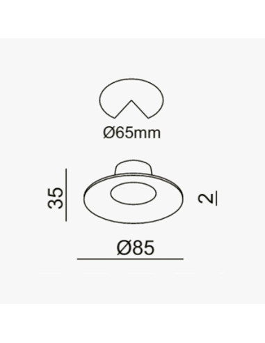 Empotrable redondo blanco mate 5W 60º Ø85mm lc1428r