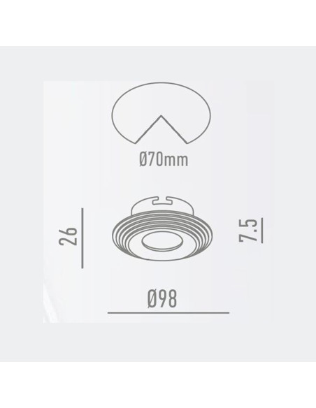 Aro fijo redondo escalonado Ø98mm nc1760r