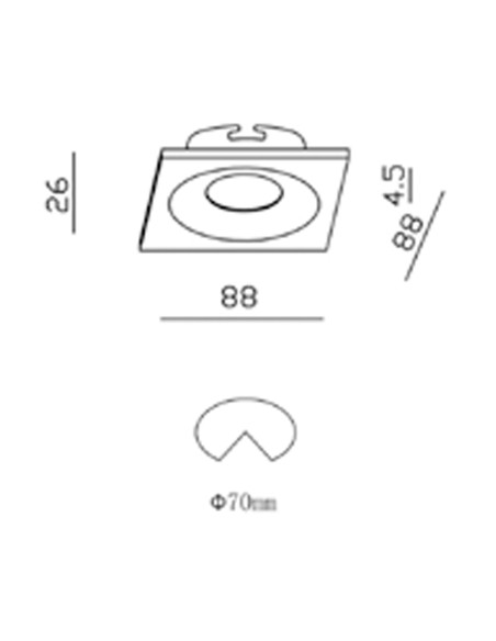 Aro fijo cuadrado 88x88mm nc1761sq
