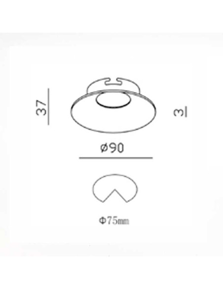 Aro fijo redondo blanco mate Ø90mm nc1825