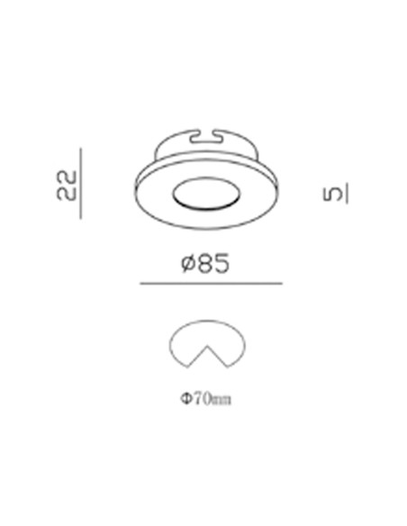Aro fijo redondo Ø85 nc1855r