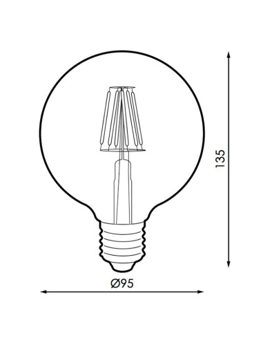 Bombilla G95 E27 filamento 6W 2300K