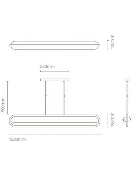 Lámpara colgante BOW NG 19W 2700K 2490lm