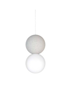 Colgante CRETA cemento con 1 globo opal