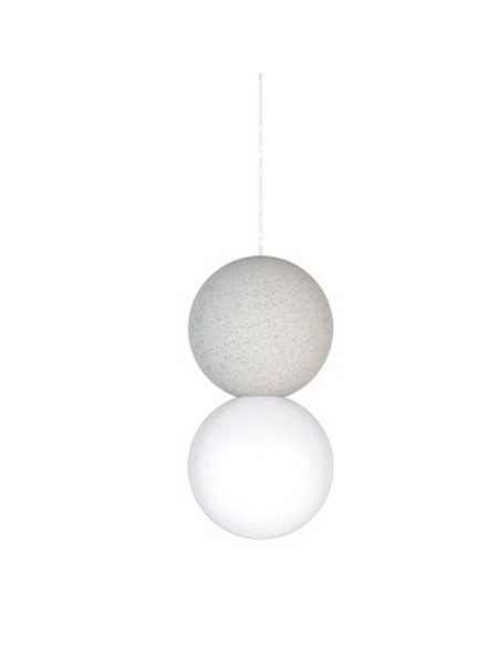 Colgante CRETA cemento con 1 globo opal