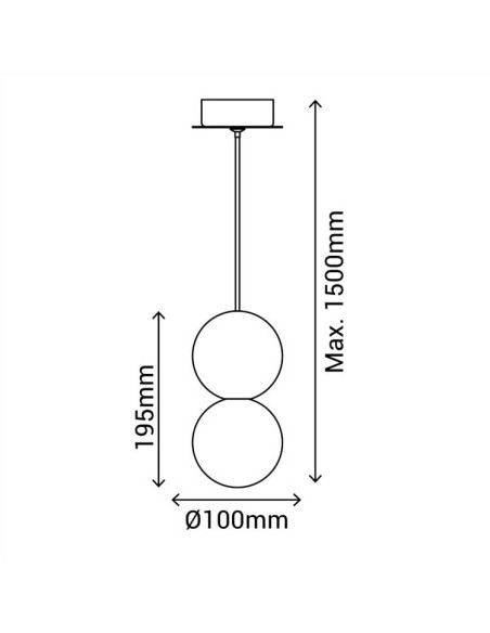 Colgante CRETA cemento con 1 globo opal