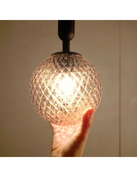 Colgante MUSA negro con 1 globo transparente texturizado