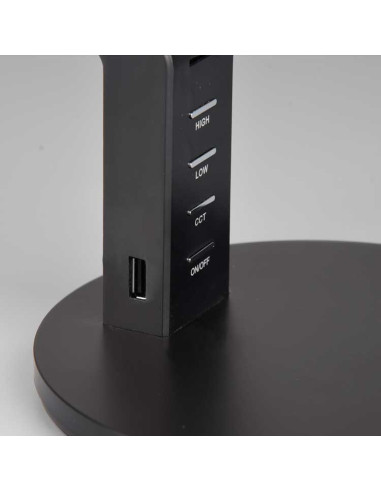 Lámpara mesa AVA regulable con cargador USB