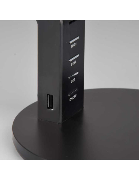 Lámpara mesa AVA regulable con cargador USB