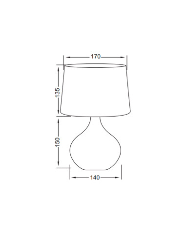 Lámpara mesa con pantalla para E14 R50371025 Martin