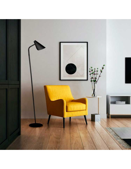 Lámpara de Pie metal negra orientable Lisboa