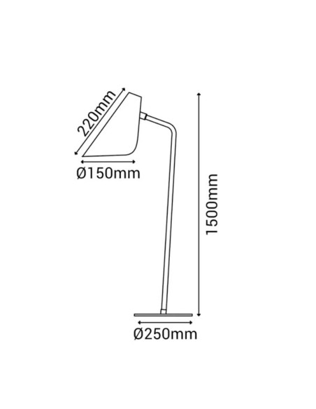 Lámpara de Pie metal negra orientable Lisboa