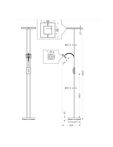 Lámpara de suelo AVIGNON con iluminación oscilante