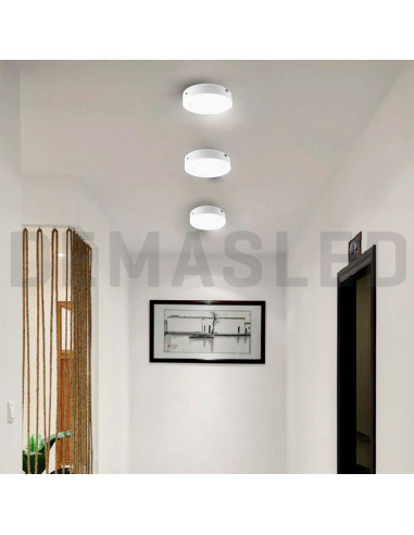 Plafón LED redondo blanco de 12cm, 6W 390lm, aplicar