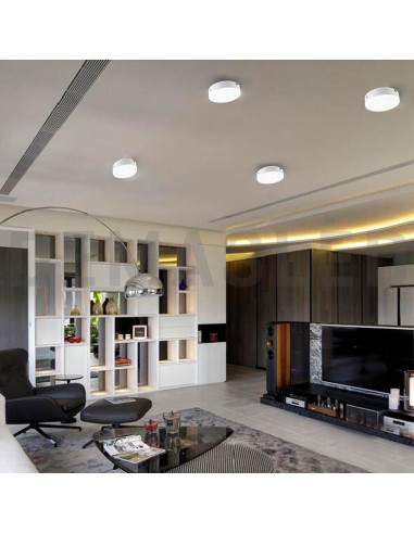 Plafón LED redondo blanco de 12cm, 6W 390lm, aplicar