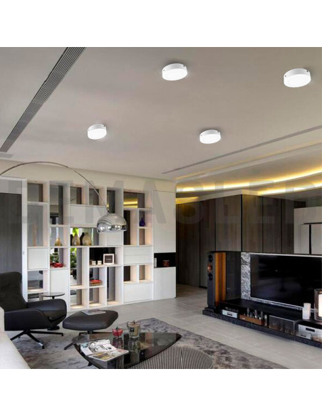 Plafón LED redondo blanco de 12cm, 6W 390lm, aplicar