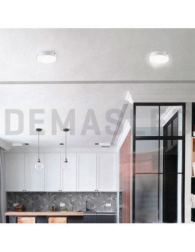 Plafón LED redondo blanco de 12cm, 6W 390lm, aplicar