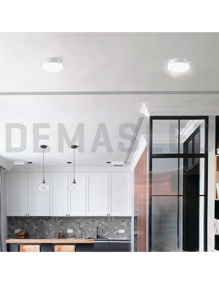 Plafón LED redondo blanco de 12cm, 6W 390lm, aplicar