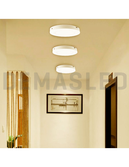 Plafón LED redondo de 22.2cm, 18W 1440lm de aplicar