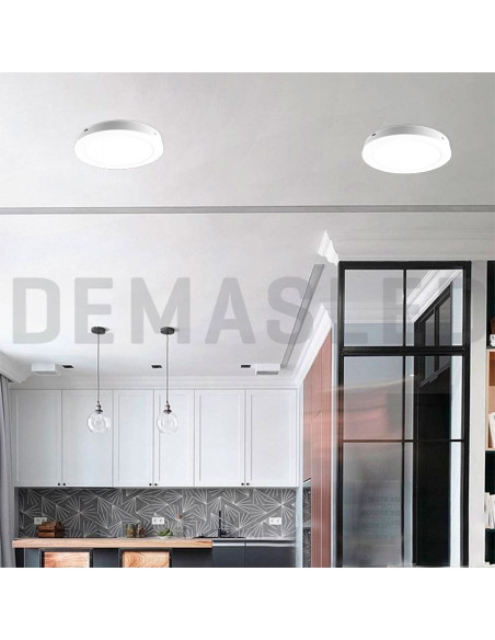 Plafón LED redondo blanco de 30cm, 24W 1920lm, de aplicar