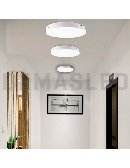 Plafón LED redondo blanco de 30cm, 24W 1920lm, de aplicar
