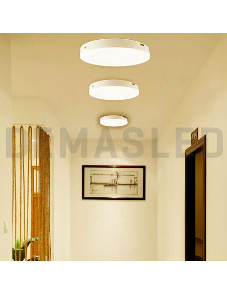 Plafón LED redondo blanco de 30cm, 24W 1920lm, de aplicar