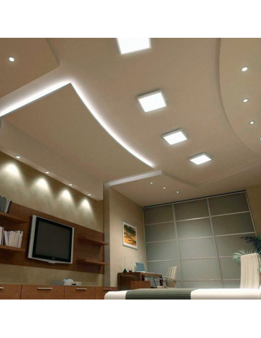 Plafón cuadrado de superficie 6W 120x120mm Blanco Frío 6000°K 435lm