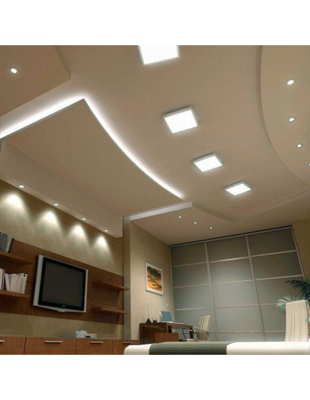 Plafón cuadrado de superficie 6W 120x120mm Blanco Frío 6000°K 435lm