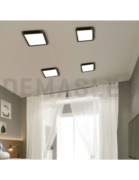 Plafón LED cuadrado de superficie 18W 1440lm 22x22cm 100-240V