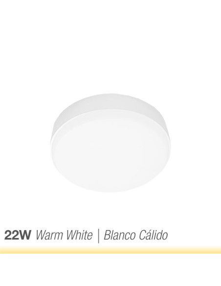 Plafón LED redondo FRAMELESS de 17cm, 22W 1870lm, de aplicar
