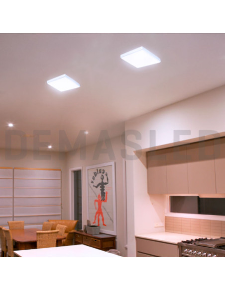 Plafón LED cuadrado FRAMELESS de 17x17cm 22W 1870lm, Aplicar