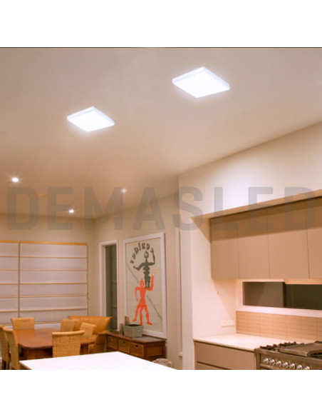 Plafón LED cuadrado FRAMELESS de 17x17cm 22W 1870lm, Aplicar