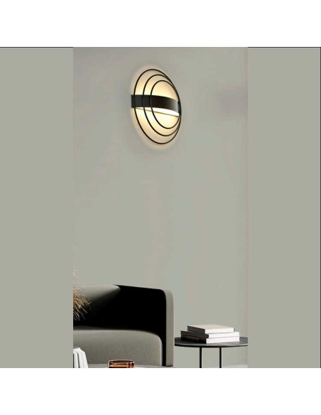 Aplique Negro Texturizado 12.5W 3000K Ringo