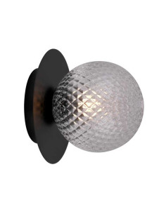 Plafón de metal MUSA con 1 globo transparente tramado