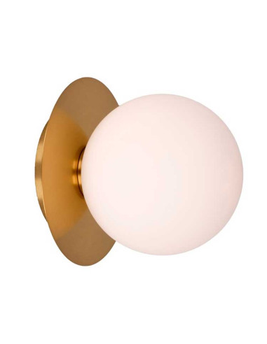 Plafón de metal MUSA con 1 globo transparente tramado