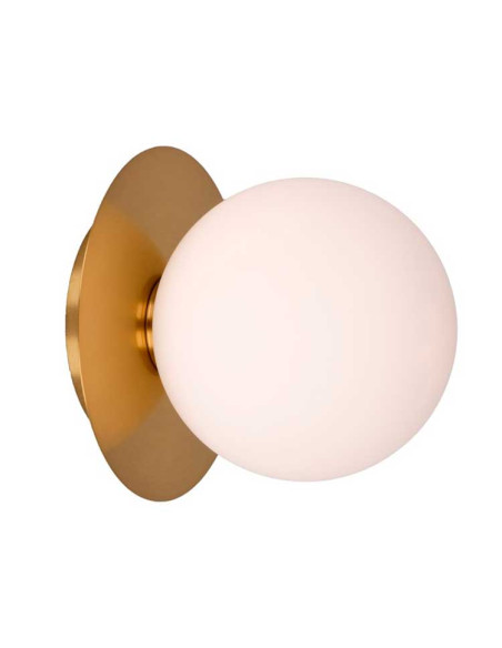 Plafón de metal MUSA con 1 globo transparente tramado