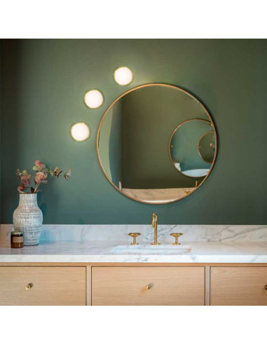 Plafón de metal MUSA con 1 globo transparente tramado